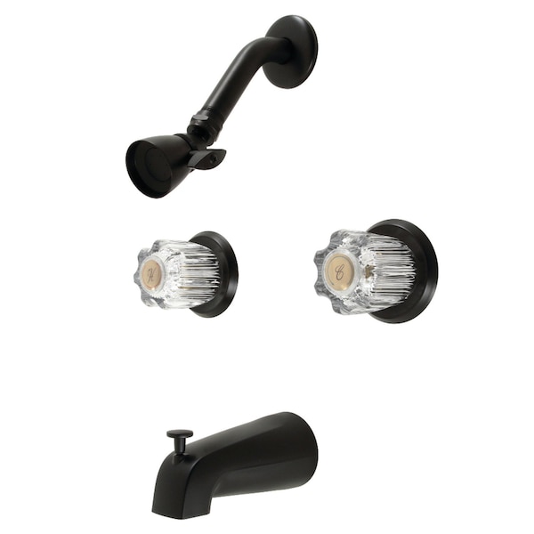 Kingston Brass Two-Handle Tub and Shower Faucet, Matte Black KB141MB - main